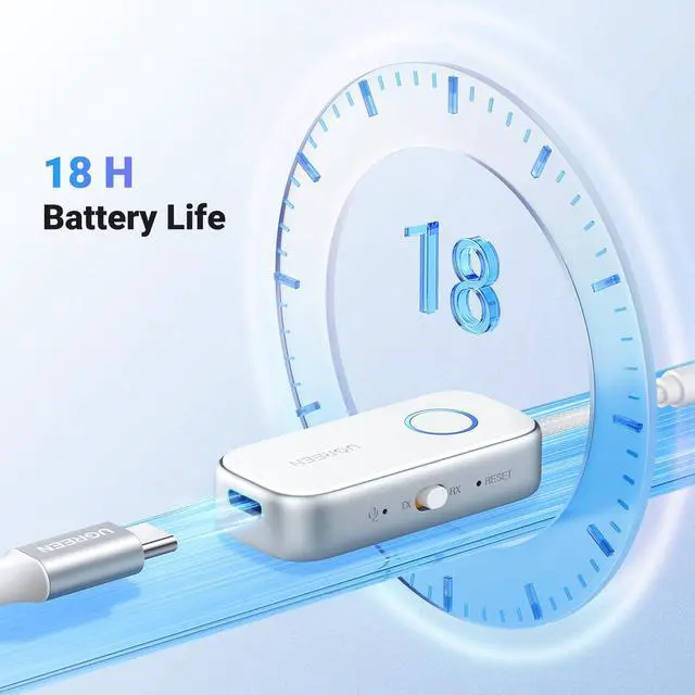 Alt view image 5 of 7 - Airplane Bluetooth 6.0 Transmitter Receiver for 2 Airpods or Headphones, Airplane Travel Essentials 2-in-1 Wireless Bluetooth Adapter, 3.5MM AUX Jack Adapter on Flight, TV, Car Stereo