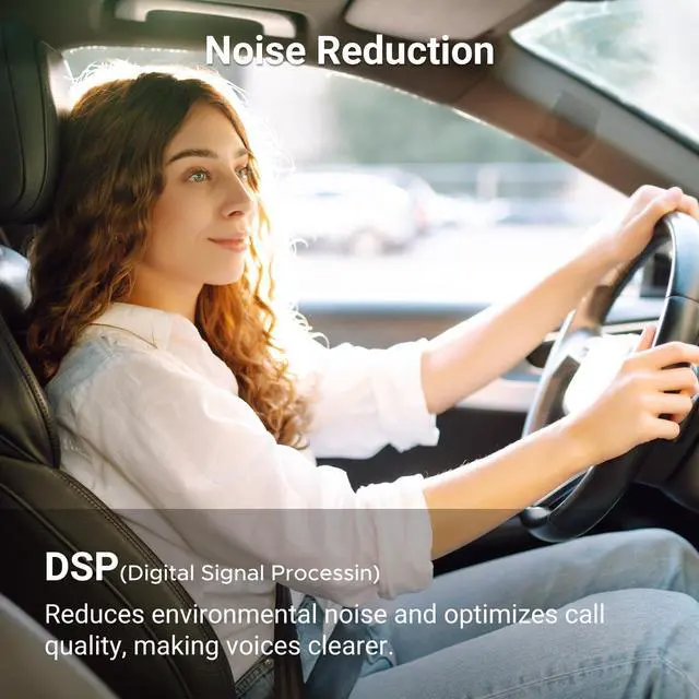 Alt view image 4 of 7 - 5.4 Aux Bluetooth Adapter, Noise Cancelling 3.5mm AUX Bluetooth Car Adapter, Wireless Audio Receiver for Home Stereo/Wired Speaker, 15H Battery Life