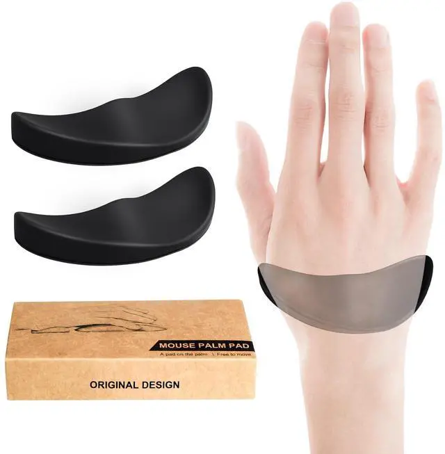 Main image of Right-Handed Truly Ergonomic Wrist Rest for Mouse 2 Pack, Carpal Tunnel Support, Pain Relief, Anti-Fatigue, Easy Glide, Office Computer Laptop Gaming Black
