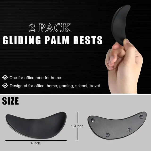 Alt view image 4 of 7 - Right-Handed Truly Ergonomic Wrist Rest for Mouse 2 Pack, Carpal Tunnel Support, Pain Relief, Anti-Fatigue, Easy Glide, Office Computer Laptop Gaming Black