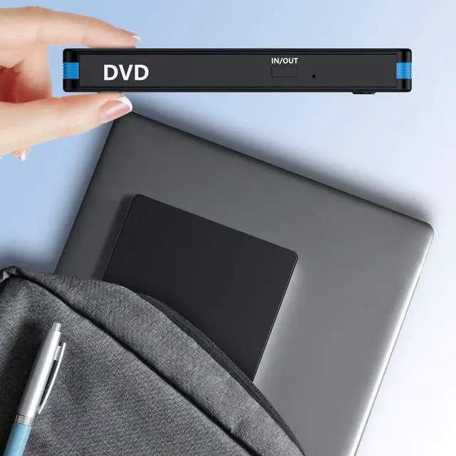 Alt view image 7 of 7 - External CD/DVD Drive for Laptop & Desktop PC, USB 3.0/Type-C Portable CD Drive Burner with Mute Design, DVD Player Portable for MacBook Windows 11/10/8/7/XP Linux Mac OS Systems (2 in 1)