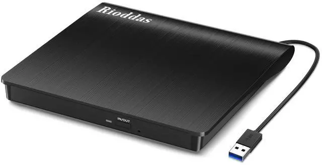 Main image of Rioddas External CD/DVD Drive for Laptop, USB 3.0 CD DVD Player Portable +/-RW Burner CD ROM Reader Writer Disk Duplicator Compatible with Laptop Desktop PC Windows Apple Mac Pro MacBook Linux