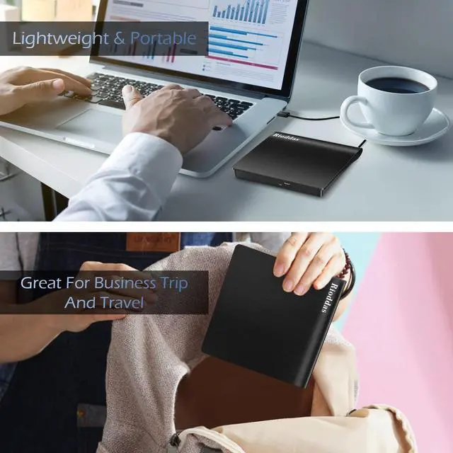 Alt view image 7 of 7 - Rioddas External CD/DVD Drive for Laptop, USB 3.0 CD DVD Player Portable +/-RW Burner CD ROM Reader Writer Disk Duplicator Compatible with Laptop Desktop PC Windows Apple Mac Pro MacBook Linux