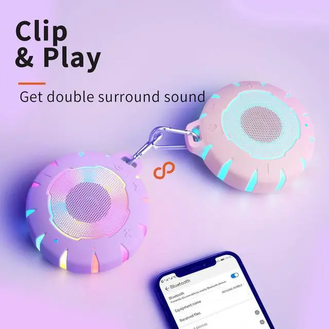 Alt view image 7 of 7 - HEYSONG Waterproof Shower Bluetooth Speaker, Durable & Portable with Clear Sound, Ideal for Shower, Pool, Beach & Kayaking Great Gift for Girls, Women & Men