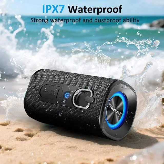 Alt view image 6 of 7 - Bluetooth 5.4 Speaker, 2026 Wireless Bluetooth Speaker with 20W Stereo Deep Bass, HD Call, Colorful RGB Lights, TF-Card USB, TWS Pairing, IP-X7 Waterproof for Travel Party Home Beach Indoor Outdoor
