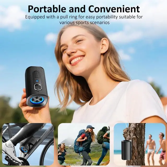 Alt view image 7 of 7 - Bluetooth 5.4 Speaker, 2026 Wireless Bluetooth Speaker with 20W Stereo Deep Bass, HD Call, Colorful RGB Lights, TF-Card USB, TWS Pairing, IP-X7 Waterproof for Travel Party Home Beach Indoor Outdoor