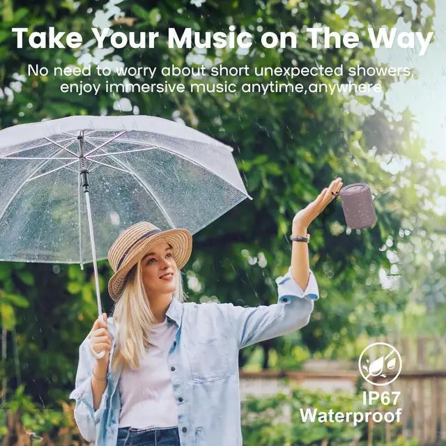 Alt view image 2 of 7 - Bluetooth Speaker Wireless,IP67 Waterproof & Dustproof Portable Speaker with Lights,15W Loud Stereo Sound, 2500mAh Battery All Day Playtime, TWS Pairing, BT5.3, Home/Party/Outdoor/Beach (Dusty Pink)