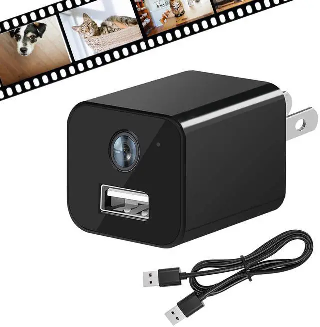 Main image of Security Camera Charger, 1080P Full HD Nanny Cam with Motion Detection, USB Charger Cameras No WiFi No App No Audio for Security Wall Outlet Cams