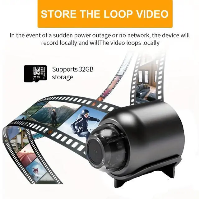 Alt view image 5 of 6 - Wireless Camera Hidden Cameras, Mini Nanny Cam Smart Home, Small Indoor Outdoor Camera with Remote View, Compatible with Android and iOS, Baby, Pet Monitor, Car Guard(Video Only)