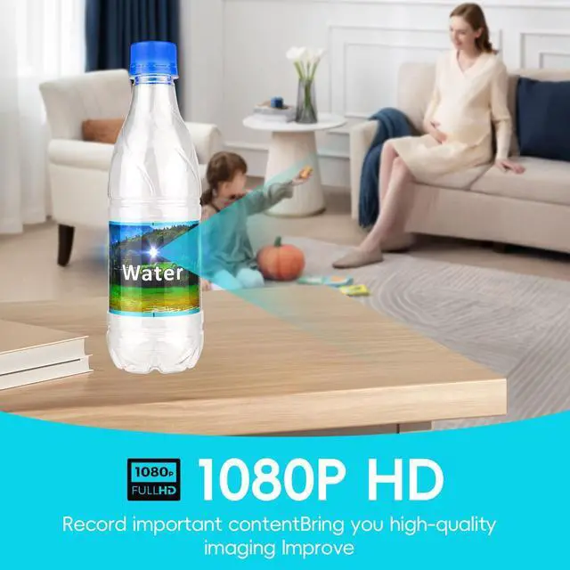 Alt view image 2 of 5 - Hidden Camera Bottle - Mini Camera - Wireless Nanny Cam - Full HD - Indoor Home Security-No WiFi