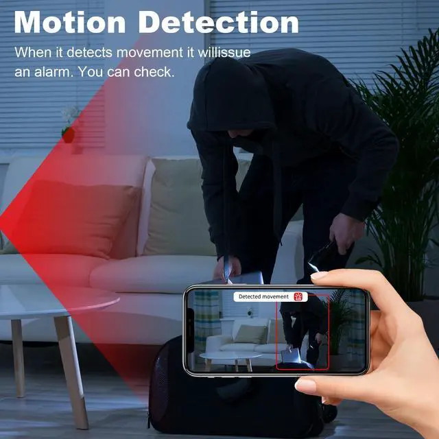 Alt view image 3 of 6 - 1080P Camera Charger with 2.4Ghz/5Ghz WiFi - Wireless Mini Camera for Pets Nanny - Real Time Monitoring - Small Nanny Cam for Indoor Home Security