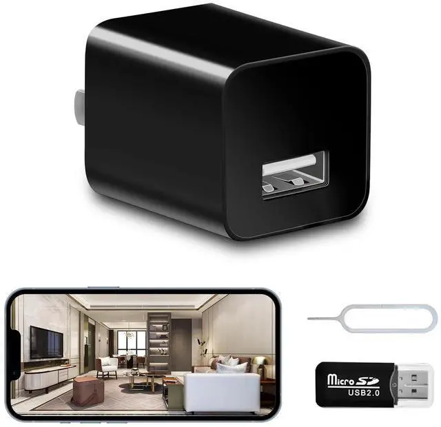 Main image of USB Charger Camera - WiFi Small Camera - Full HD 1080P Mini Wireless Nanny Cam Motion Detection with App Live Feed