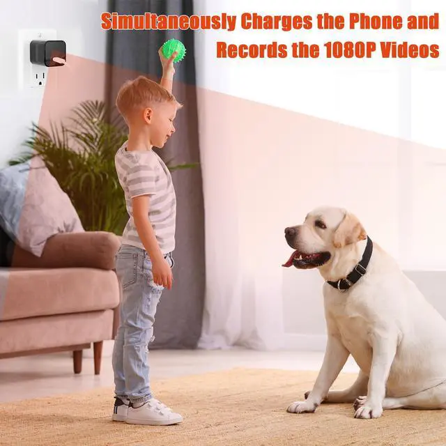 Alt view image 3 of 6 - USB Charger Camera - WiFi Small Camera - Full HD 1080P Mini Wireless Nanny Cam Motion Detection with App Live Feed