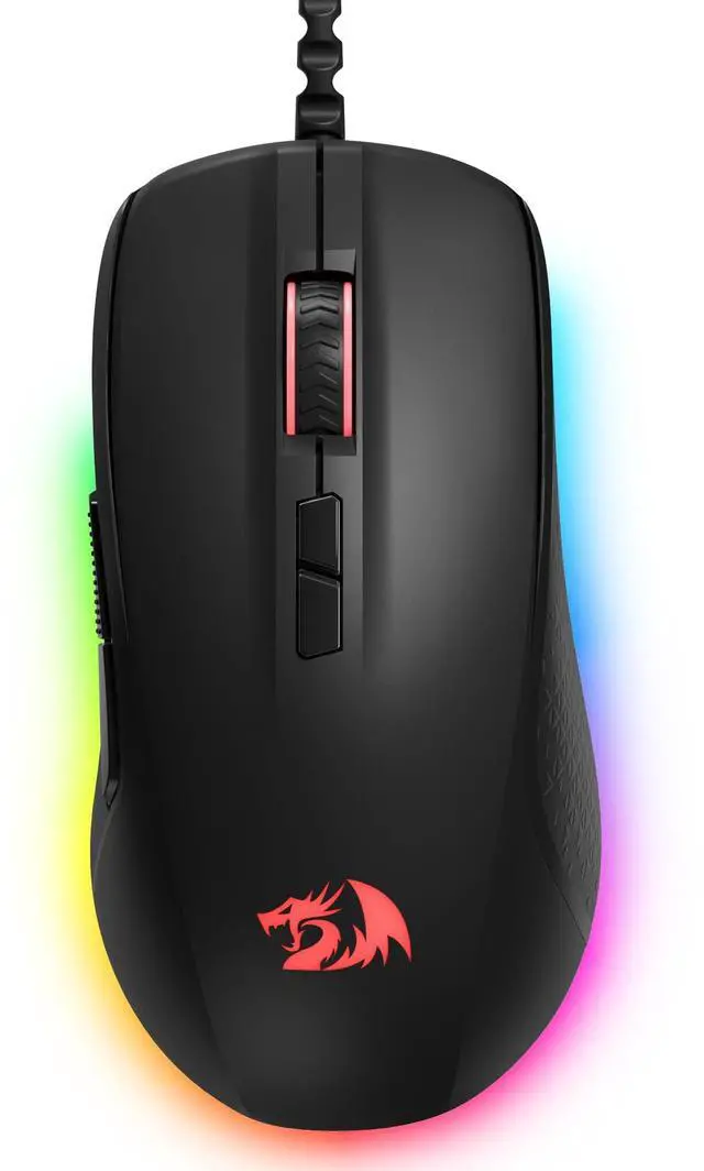 Main image of Redragon Wired Gaming Mouse, Black PC Gaming Mice with RGB Backlits, 7 Programmable Macro Buttons, Max 12800 DPI, 1000Hz Polling Rate, Cool Corded Optical Mouse for Computer/PC/Laptop/Gamer, M718-AIR