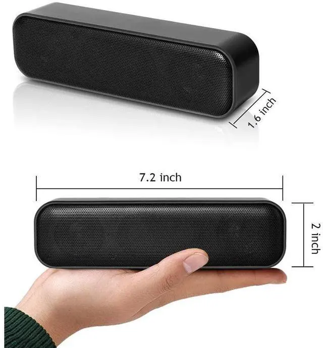 Alt view image 2 of 7 - USB Computer Speaker for Desktop, USB Powered, Plug and Play, Soundbar Portable Mini PC Speaker for Desktop Computer and Windows PCs(Black)