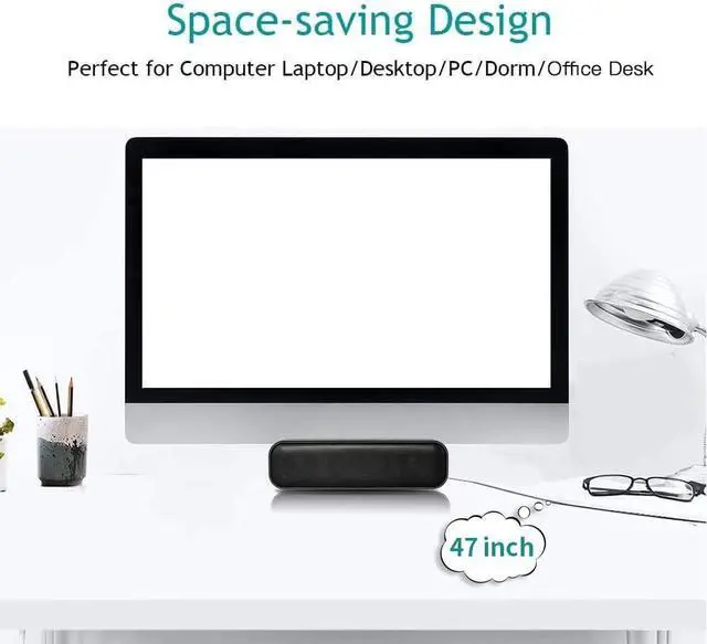 Alt view image 5 of 7 - USB Computer Speaker for Desktop, USB Powered, Plug and Play, Soundbar Portable Mini PC Speaker for Desktop Computer and Windows PCs(Black)