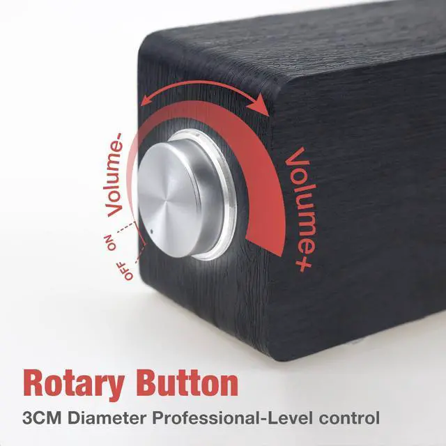 Alt view image 4 of 7 - Computer Speakers, Wired Computer Sound Bar, Wooden Mini Soundbar, 3.5mm Aux Connection, USB Powered PC Speakers for Desktop Monitor, Laptop, Tablets (Black)