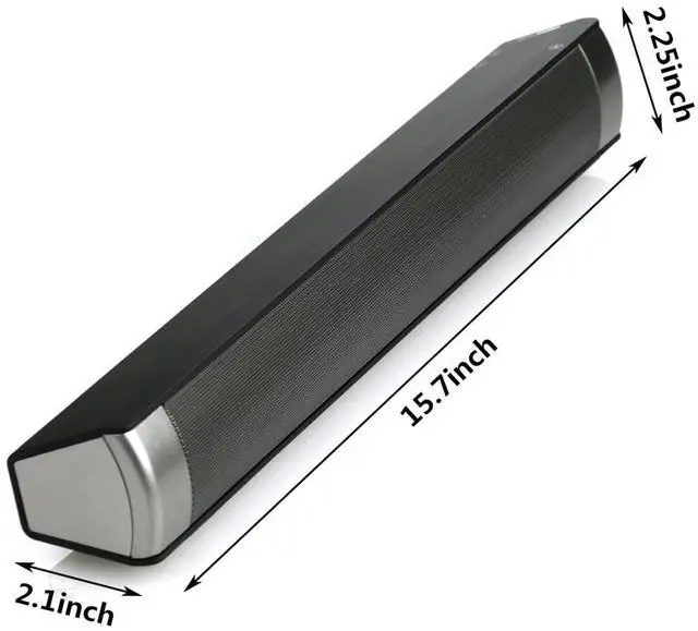 Alt view image 2 of 7 - Computer Speakers for Desktop, Wired and Wireless Computer Sound Bar, Stereo USB Powered Mini Soundbar Speakers for PC Tablets Laptop Desktop Projector Cellphone