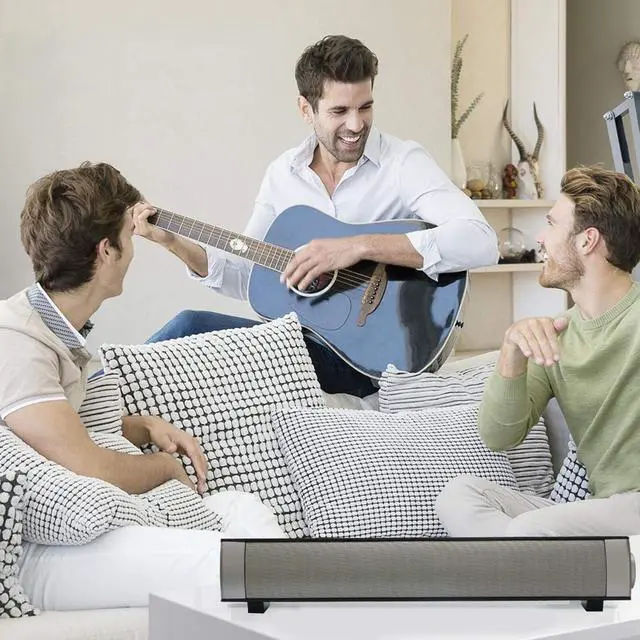 Alt view image 6 of 7 - Computer Speakers for Desktop, Wired and Wireless Computer Sound Bar, Stereo USB Powered Mini Soundbar Speakers for PC Tablets Laptop Desktop Projector Cellphone