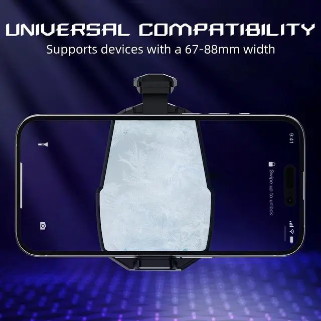 Alt view image 6 of 7 - Cell Phone Cooler for Gaming - Clip On Mobile Phone Cooling Fan with Dual Mode/Temperature Display/LED Light/Ultra Quiet, Supports Devices for 67-88mm Width iOS/Android, Cellphone Gaming