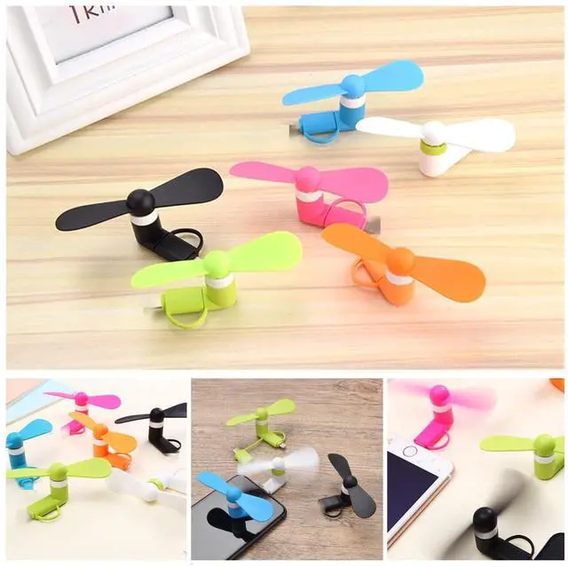 Alt view image 6 of 6 - Cell Phone Fan for iPhone and Micro USB Cell Phone, Compatible for iPhone 4/5/6/6S/7/8 Plus, X, XS Max, XR, 11/12/13/14 Mini Plus Pro Max SE 2/3, Not for iPhone 15/16 and Latest Series (Black x6)