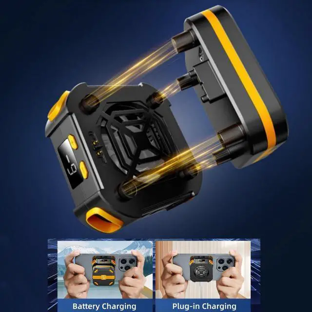 Alt view image 6 of 7 - Magnetic Semiconductor Phone Cooler Fan with Temperature Display and Rechargeable Battery Mobile Phone Radiator for Gaming, Live Streaming, and Video Calls Compatible with iPhone & Android