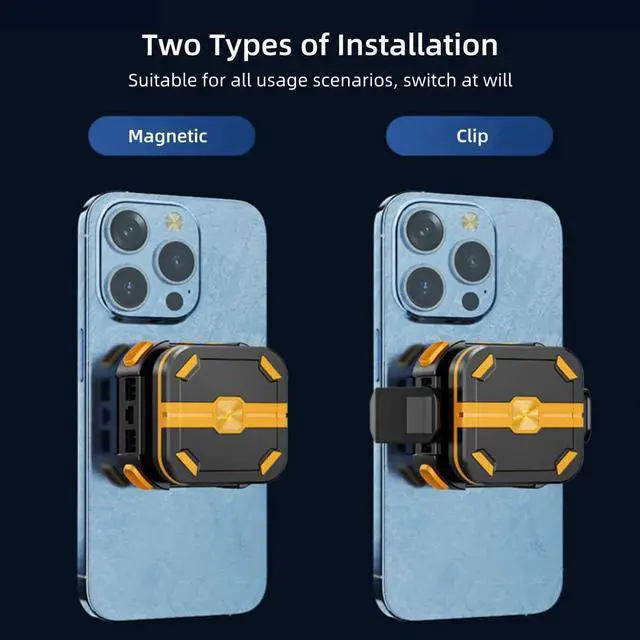 Alt view image 7 of 7 - Magnetic Semiconductor Phone Cooler Fan with Temperature Display and Rechargeable Battery Mobile Phone Radiator for Gaming, Live Streaming, and Video Calls Compatible with iPhone & Android