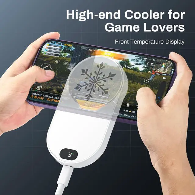 Alt view image 2 of 7 - Phone Cooler for Gaming, Magnetic Semiconductor iPhone Cooler Cooling Fan, Keep Phone Cool Fan for Phone