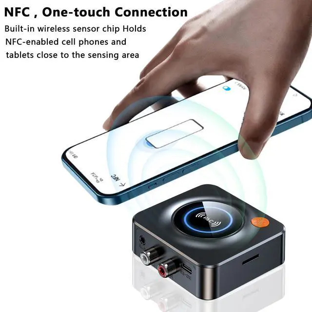 Alt view image 3 of 7 - Bluetooth Receiver for Home Stereo, NFC Quick Pair,3.5mm AUX/RCA,TF Card Slot,Wireless Bluetooth Audio Adapter Low Latency for Home Music Streaming Stereo System