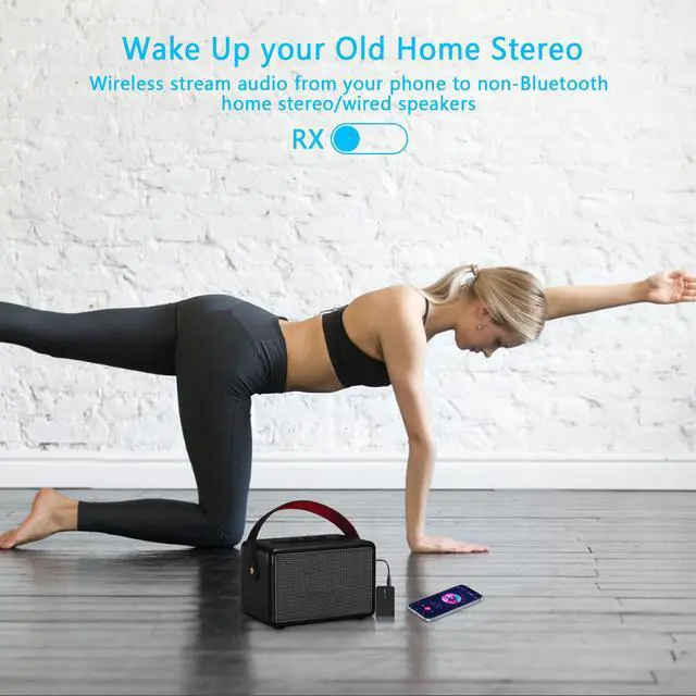 Alt view image 4 of 6 - Bluetooth 5.3 Transmitter Receiver for TV and Wireless Headphones, 2-in-1 Bluetooth Adapter, Wireless Transmitter for TV, PC, MP3, Gym, Airplane Use with Any 3.5 mm Audio Jack