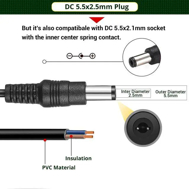 Alt view image 3 of 7 - 12V 1A Power Supply Adapters(6 Pack), AC/DC Low Voltage Transformers Converter, AC 100-240V to DC 12V 1A Wall Adapter for LED Strip Light, Router, Power Cord with 5.5x2.5mm and 5.5x2.1mm Tips