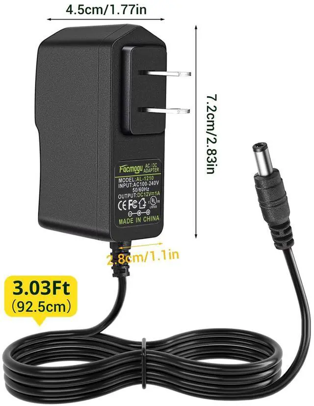 Alt view image 6 of 7 - 12V 1A Power Supply Adapters(6 Pack), AC/DC Low Voltage Transformers Converter, AC 100-240V to DC 12V 1A Wall Adapter for LED Strip Light, Router, Power Cord with 5.5x2.5mm and 5.5x2.1mm Tips