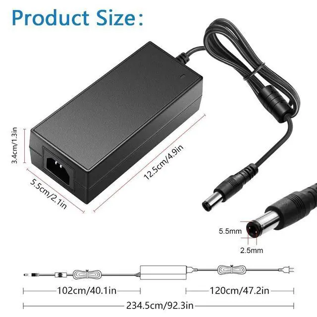 Alt view image 2 of 7 - 12V 6A AC DC Power Supply Adapter Converter 100V~240V AC to DC 12 Volt 6 Amp 72W LED Driver Transformer with 5.5x2.5mm Plug for 5050 3528 LED Strip 3D Printer CCTV Security System LCD Monitor