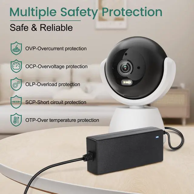 Alt view image 4 of 7 - 12V Power Supply 6A 72W AC/DC Adapter, AC 100-240V to DC 12 Volt 6 Amp Power Converter Low Voltage Transformer with 5.5 x 2.1mm DC Tip for LED Strip Security CCTV Cameras Router LCD Monitor