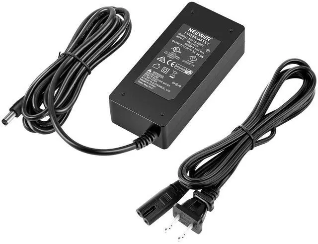 Main image of AC 100-240V to DC 12V 5A 60W Power Supply Adapter with 6.5 feet/2 Meters Power Cable Compatible with 660 960 LED Video Light and Max. 12V 5A 60W Ring Light, UL Listed (US Plug)