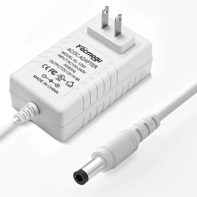 Alt view image 5 of 7 - 60W 12V 5A Power Adapter, AC 100-240V to DC 12V 5000mA Wall Adapter, 12 Volt Power Supply Module 5 Amp, 60W Switching Transformer AC to DC Converter, Compatible Both 5.5x2.5mm & 5.5x2.1mm Plug