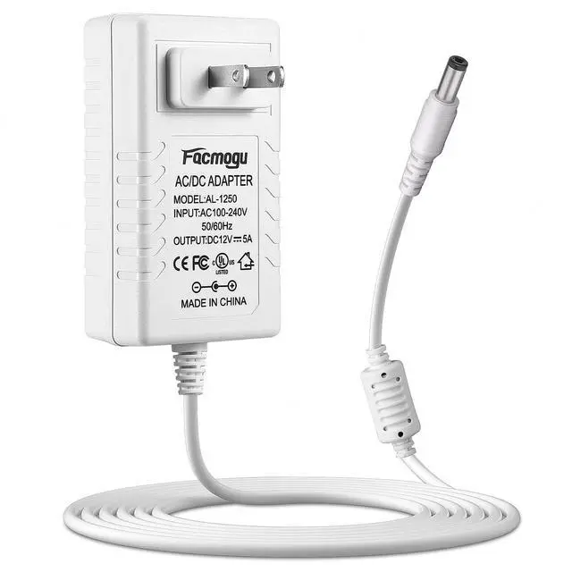 Alt view image 7 of 7 - 60W 12V 5A Power Adapter, AC 100-240V to DC 12V 5000mA Wall Adapter, 12 Volt Power Supply Module 5 Amp, 60W Switching Transformer AC to DC Converter, Compatible Both 5.5x2.5mm & 5.5x2.1mm Plug