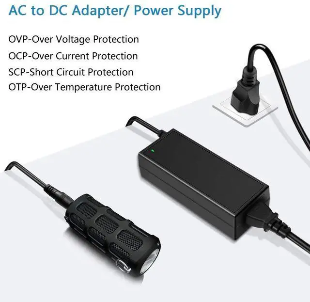 Alt view image 5 of 7 - 12V 5A 60W Power Supply Adapter AC DC Converter 100V~240V to 12 Volt 5 Amp Transformer 5.5x2.5mm Plug for 5050 3528 LED Strip Light 3D Printer LED Driver CCTV Security System LCD Monitor