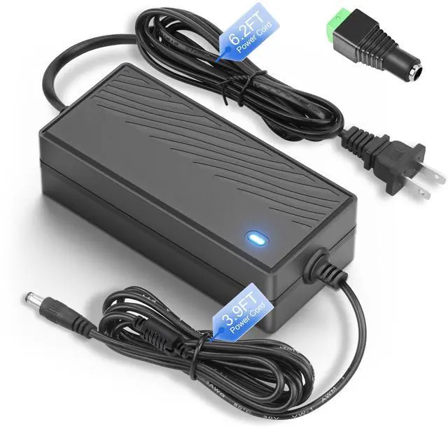 Main image of 12V Power Supply 5A 60W Max AC Adapter 100~240V 50-60hz to 12 Volt Transfomer Power Adapter 5Amp 4A 3A 5.5x2.5mm Plug with Wire Terminal for LED Light CCTV Security Camera PC Monitor