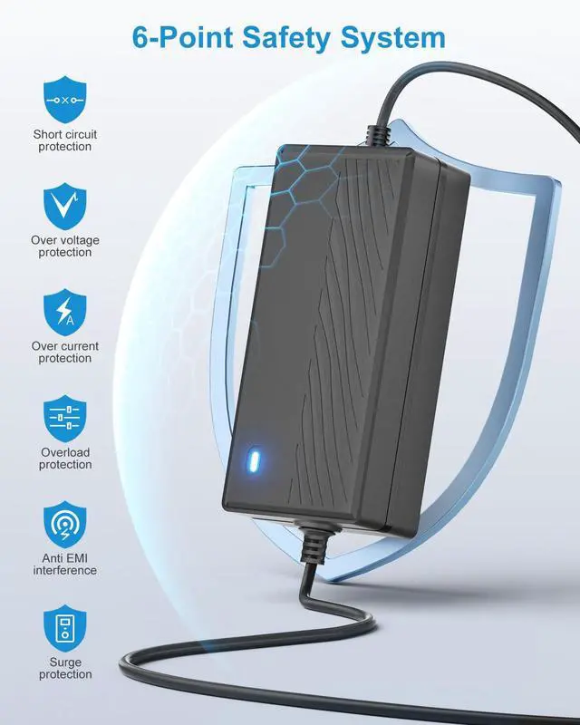 Alt view image 6 of 7 - 12V Power Supply 5A 60W Max AC Adapter 100~240V 50-60hz to 12 Volt Transfomer Power Adapter 5Amp 4A 3A 5.5x2.5mm Plug with Wire Terminal for LED Light CCTV Security Camera PC Monitor