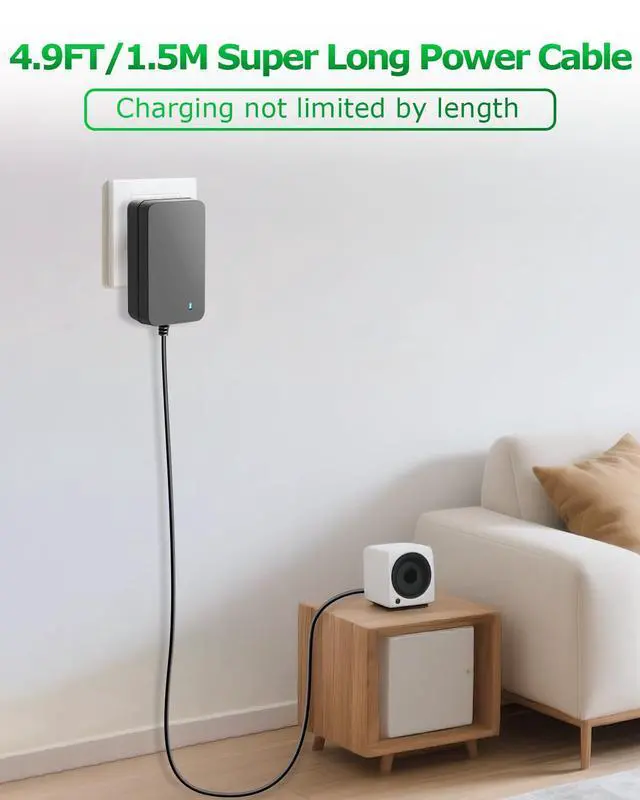 Alt view image 6 of 6 - 12V 5A Power Supply Adapter 60W AC 100-240V to DC 12V Power Cord with 5.5x2.5mm Jack for LED Strip Lights, 3D Printer CCTV Webcam Router with 10TIPS 4.9FT