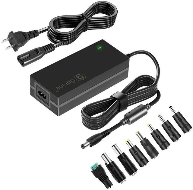 Main image of 12V 5A Power Supply Adapter for 12 Volt LED Light Strips LCD Monitor CCTV Camera Security System Router. AC 100-240V to DC 12V 60W Converter Cord with 8 Tips.