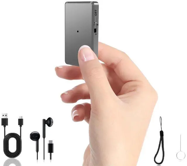 Main image of Voice Recorder - 64GB Mini Voice Recorder - Noise Cancellation Voice Activated Functionality, Rechargeable Audio Recorder with Earphone, Portable USB-C Recording Device for Work, Meetings, Interview