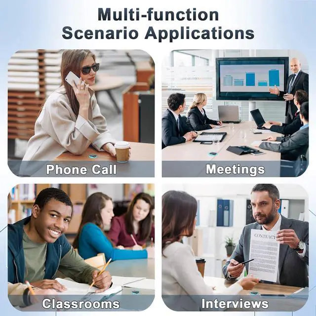 Alt view image 4 of 7 - Voice Recorder - 64GB Mini Voice Recorder - Noise Cancellation Voice Activated Functionality, Rechargeable Audio Recorder with Earphone, Portable USB-C Recording Device for Work, Meetings, Interview