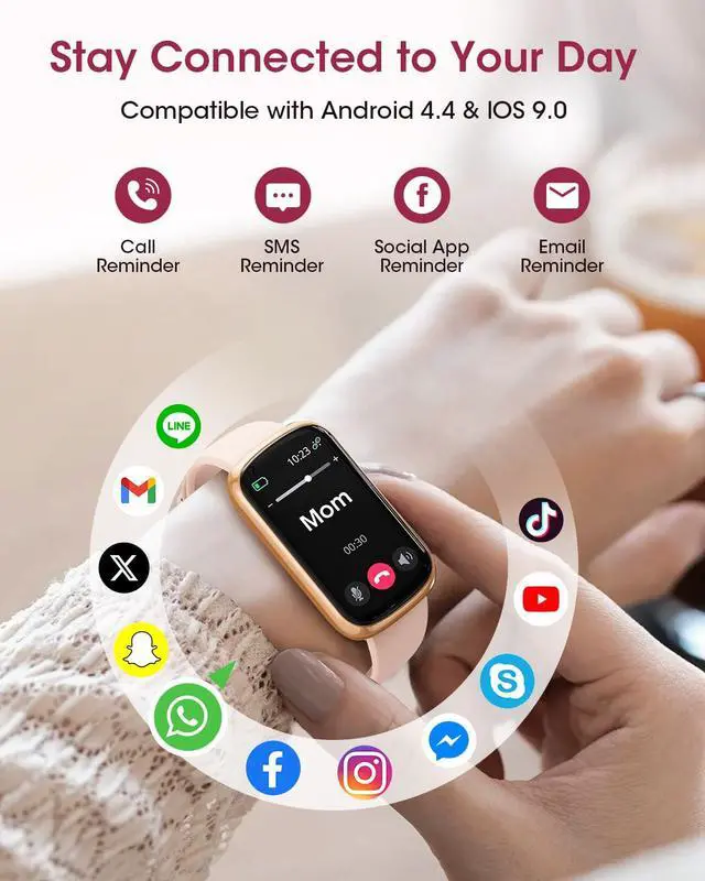 Alt view image 4 of 7 - Health Fitness Tracker for Women Men: Fitness Smart Watch for Woman with 24H Heart Rate Monitor Blood Oxygen Sleep Tracker Calorie 5ATM Waterproof Activity Trackers fitness watches for iPhone Android