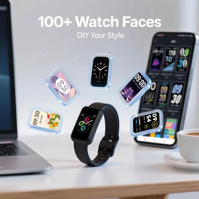 Alt view image 7 of 7 - Fitness Tracker Watch for Women & Men, 1.47" HD with Bluetooth, 24/7 Heart Rate & Blood Oxygen Monitor, Sleep & Step Counter, 100+ Sports Modes, 3ATM Waterproof, Compatible with Android iOS Pink