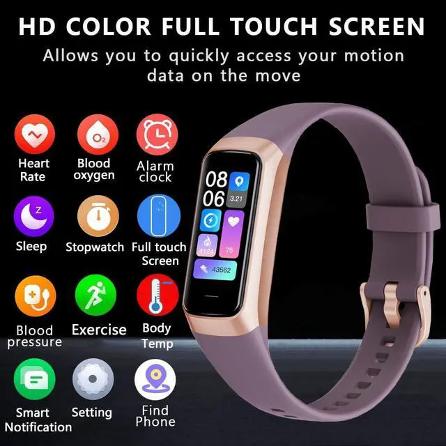 Alt view image 2 of 7 - Fitness Tracker with Heart Rate/Blood Oxygen/Sleep Monitor, 20+ Sports Modes Smart Watches for Women/Men, Activity & Step Tracker Smart Watch for Android/iOS Phones (Bordeaux)