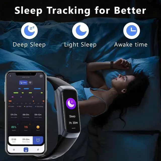 Alt view image 4 of 7 - Fitness Tracker with Heart Rate/Blood Oxygen/Sleep Monitor, 20+ Sports Modes Smart Watches for Women/Men, Activity & Step Tracker Smart Watch for Android/iOS Phones (Dark Black)