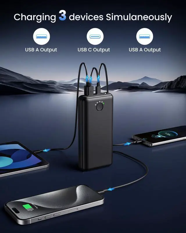 Alt view image 5 of 7 - Portable Charger Power Bank 40000mah, USB C Fast Charging 22.5W External Battery Pack Phone Charger Quick Charge with 3 Outputs & 2 Inputs for iPhone 16/15 Samsung Android Camping Travel Essentials