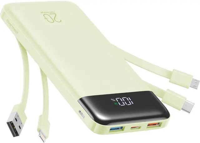 Main image of 20000mAh Portable Charger with Built in Cables, 22.5W Travel Power Bank Fast Charging, USB C Cell Phone Battery Pack for iPhone 16/15/14/13/12/11 Series, iPad, Samsung, Android, Tablet